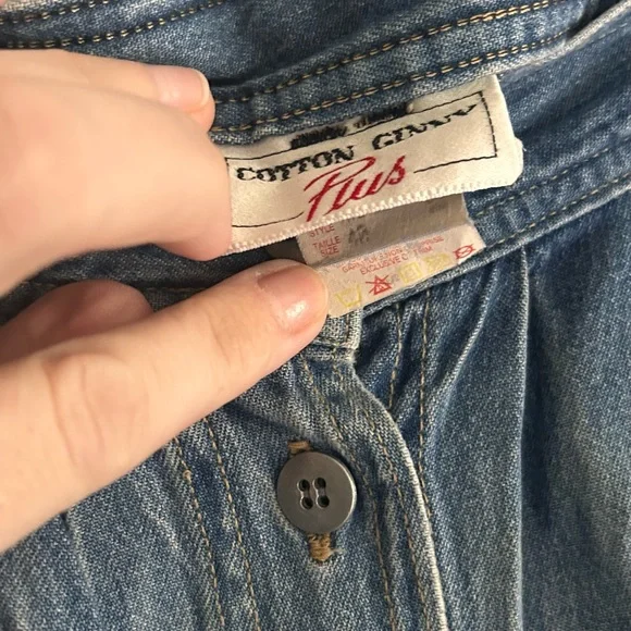 Button-Front Denim Maxi Skirt - Blue - Picture 3 of 3